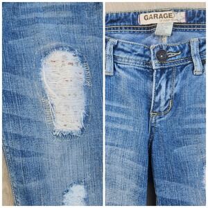 Garage Skinny Distressed Jeans Size 5 Ripped floral Low‎ rise y2k  Light Wash